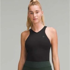 Difficult to find-lululemon athletica Waist-Length V-Neck Black Tennis Tank Top